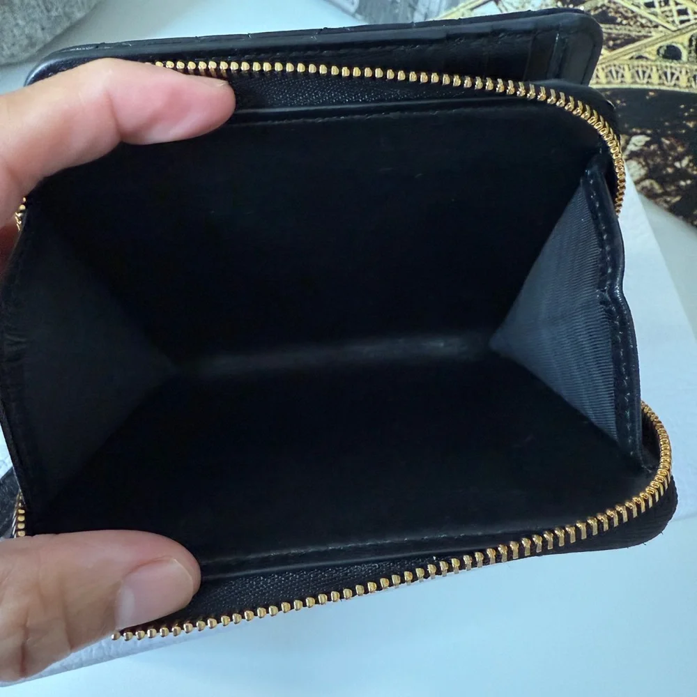 Dior Jolie Scarlet Walllet Black Leather Card Holder
